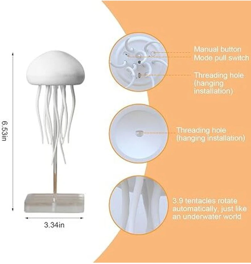 Realistic Jellyfish LED Light Lamp – Relaxing Mood Night Light for Home & Office